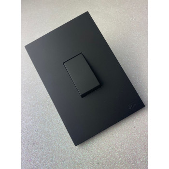 Conjunto Interruptor Simples Vertical 4x2 - RECTA PRETO BLACK SATIN FOSCO